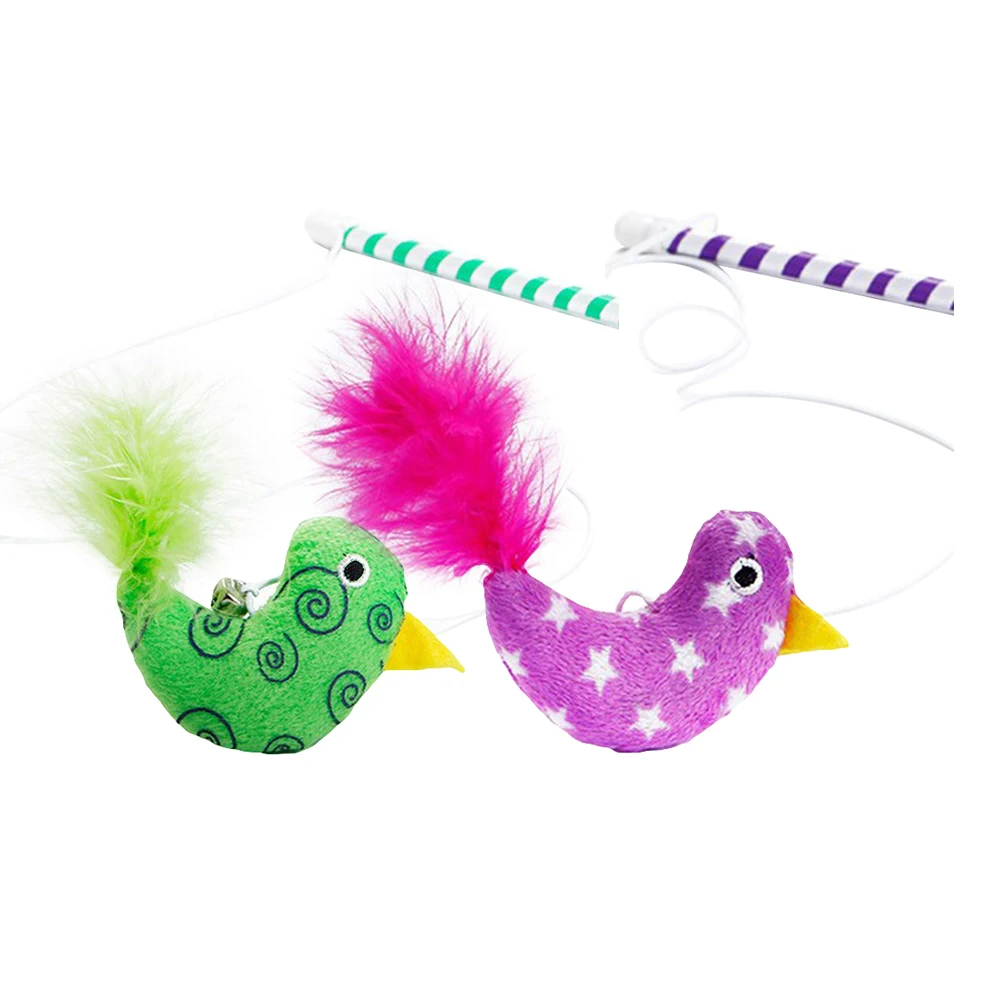 Интерактивная игрушка для домашних животных милая птица яркий цвет палочка