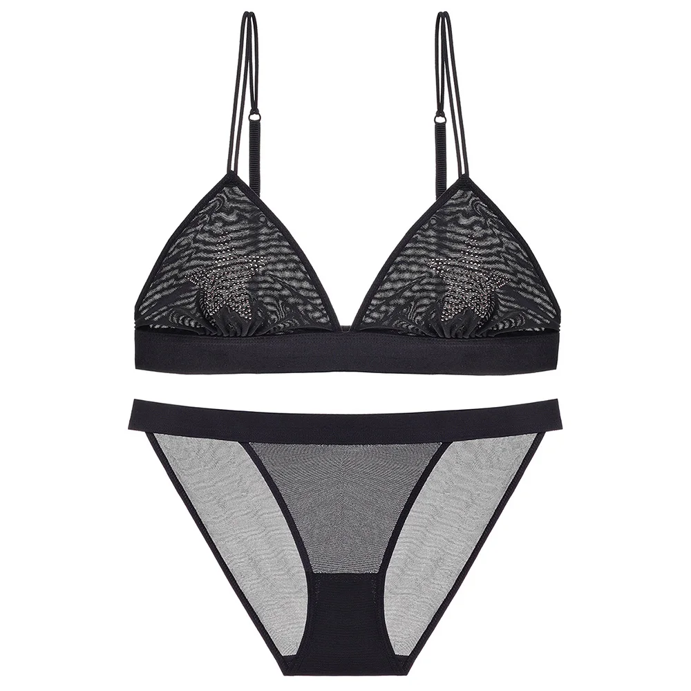 Комплект нижнего белья женский ультратонкий пикантный удобный кружевной