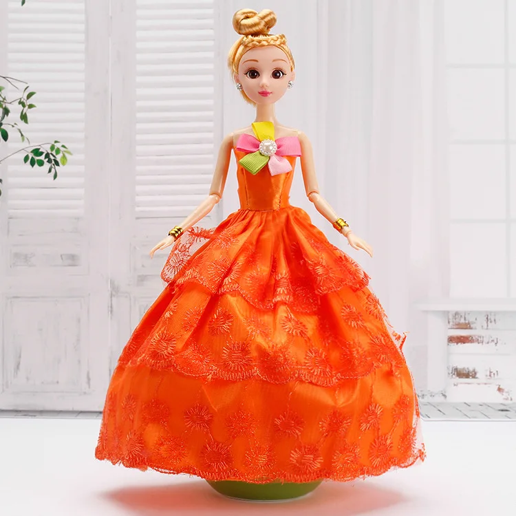 

1/6 Orange Flower Fashion Doll Clothes for Barbie Dress Princess Wedding Gown Doll Outfit 11.5" Dolls Accessories Kids Toy Gift