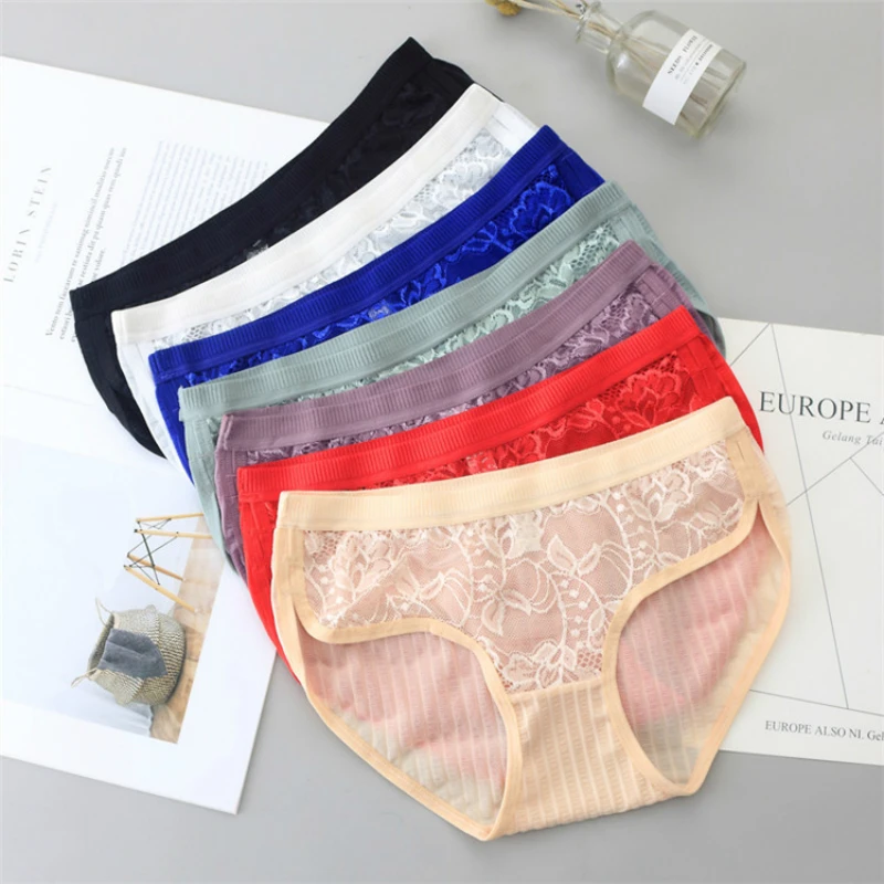 3 шт. Прозрачное нижнее белье Для женщин однотонные с низкой посадкой горячие
