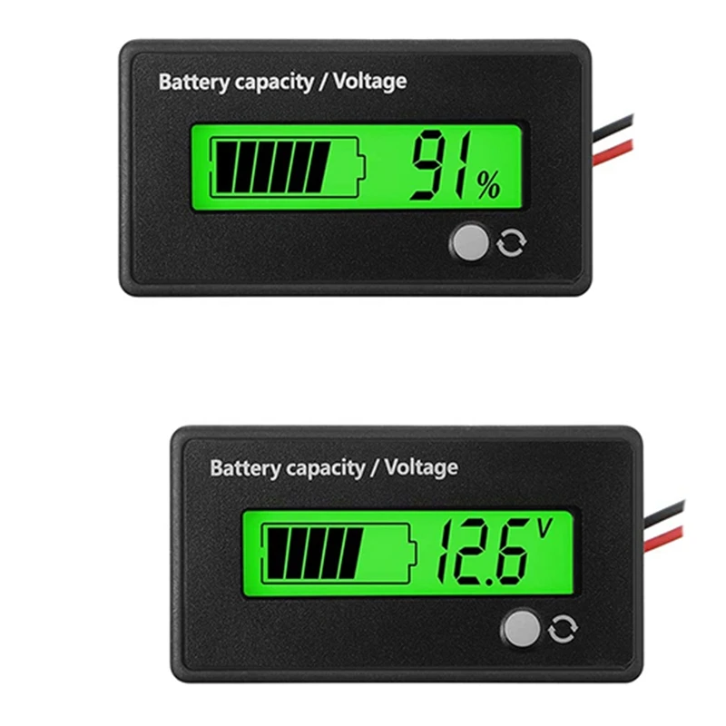 

Индикатор емкости батареи, свинцово-кислотный и литий-ионный измеритель емкости батареи, 2 шт., 12 В, 24 В, 36 В, 48 В, 72 В постоянного тока