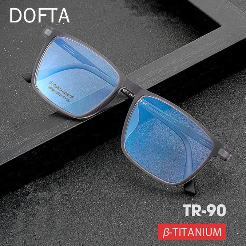 

Мужские очки с оправой из чистого титана DOFTA TR90, ультралегкие очки для близорукости, удобные квадратные оптические очки 5391