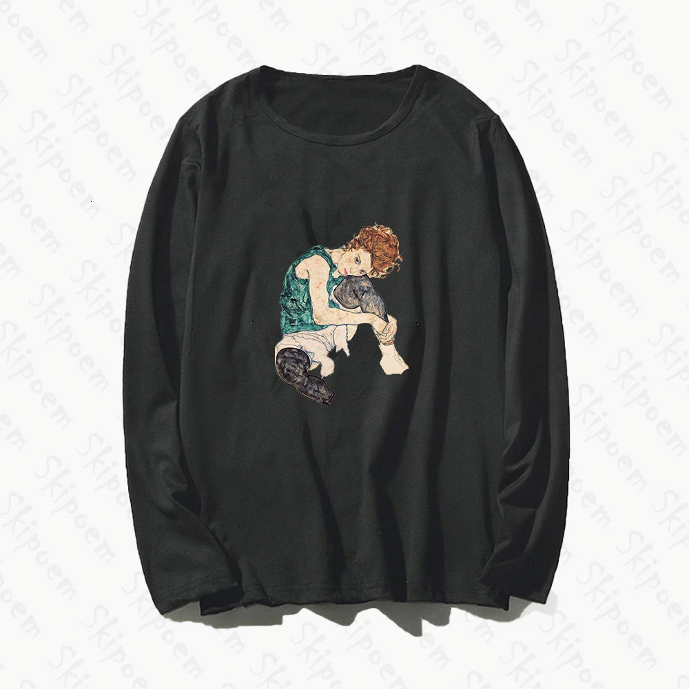 

Женская Винтажная Футболка Tumblr Kawaii, эстетическая хлопковая футболка размера плюс с длинным рукавом, уличная одежда