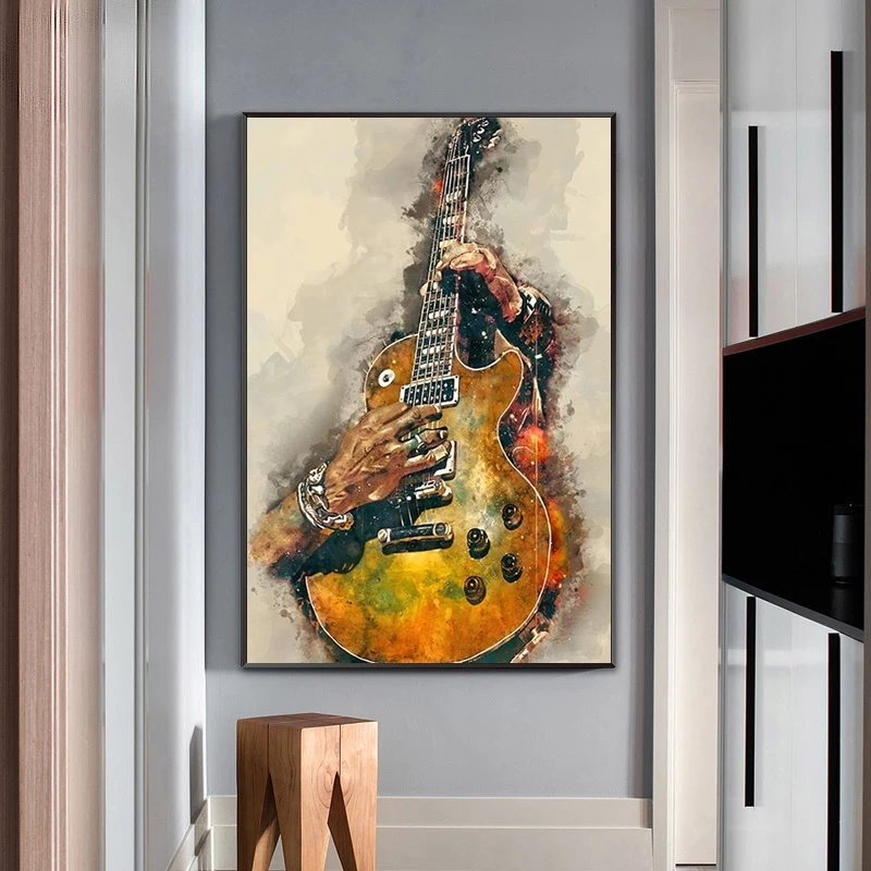 abstrakte elektrische gitarre leinwand malerei moderne poster und drucke quadros wand kunst bild für wohnzimmer dekoration cuadros free global sh