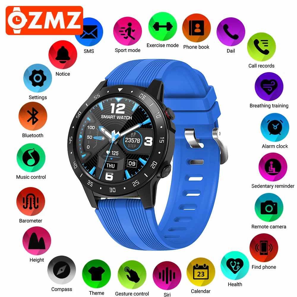 

OZMZ IP67 Waterproof Bluetooth Call Watch Blood Pressure Heart Rate Monitor Fitness Watches Full Touch GPS Sport Smartwatches