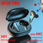 AP28 наушники-вкладыши TWS с ANC Беспроводной наушники Active Шум шумоподавлением Bluetooth наушники спортивные наушники-вкладыши смарт-датчик IPX5 Водонепроницаемый