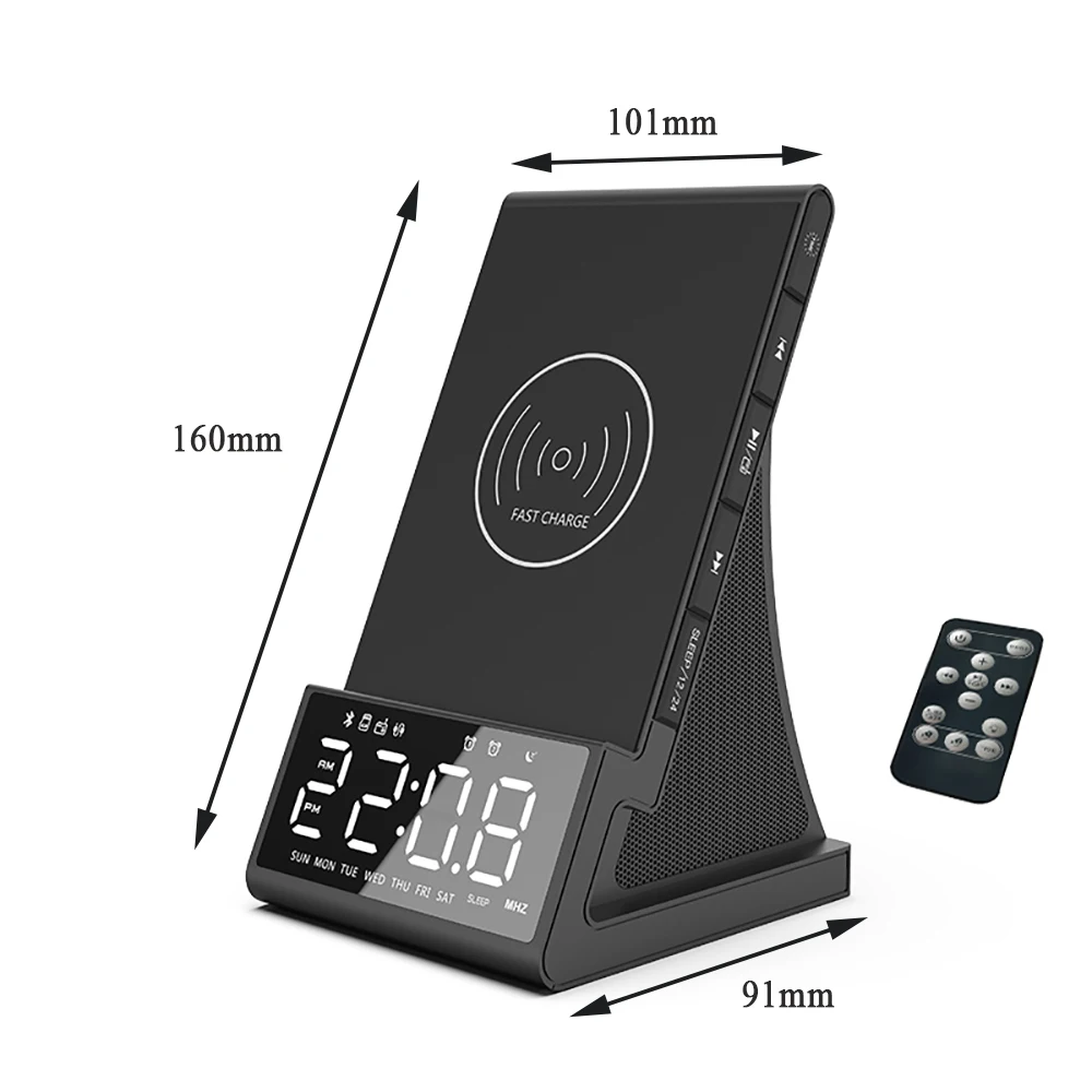 USB Беспроводной зарядки Bluetooth часы-будильник светодиодный Будильник с