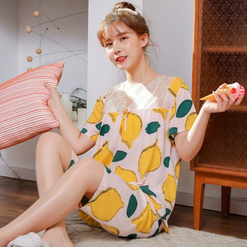 Летняя женская пижама новинка 2020 Свободная Домашняя одежда Женский пижамный