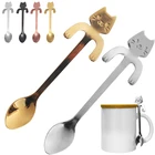 Кофейная ложка из нержавеющей стали, милая чайная ложка в форме кошки, десертная ложка для закуски, мороженое, столовая посуда, кухонные инструменты