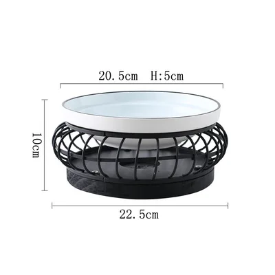 

Retro creative ceramic round heating and heat preservation open hearth furnace characteristic large plate iron tableware