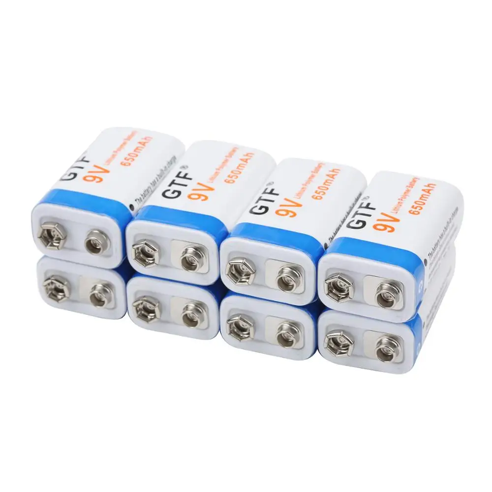 Аккумуляторная Литиевая Батарея 9В 6F2 2 650 мАч Micro USB быстрая зарядка для телефона с