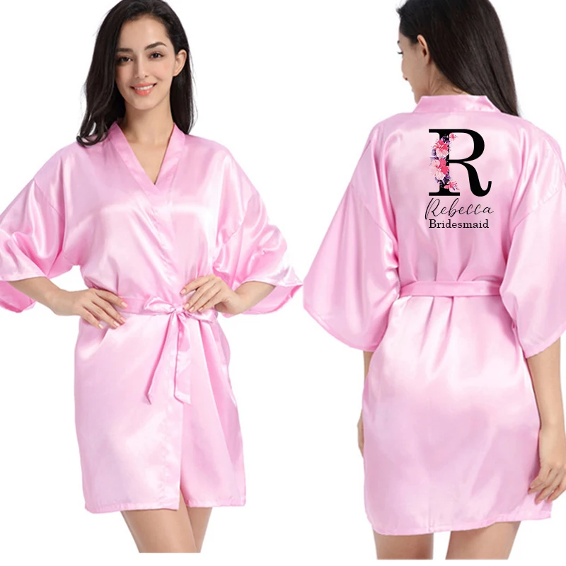 Ночнушка из искусственного шелка кимоно халат изготовленным на заказ логосом