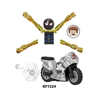 superhero cool spider motorcycle assembled building blocks doll childrens educational christmas birthday gift toys