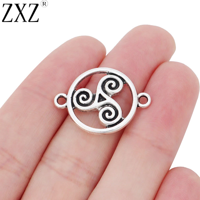 ZXZ 20pcs Celtics Knot Triskele Triskelion тройные бриллиантовые Подвески для изготовления
