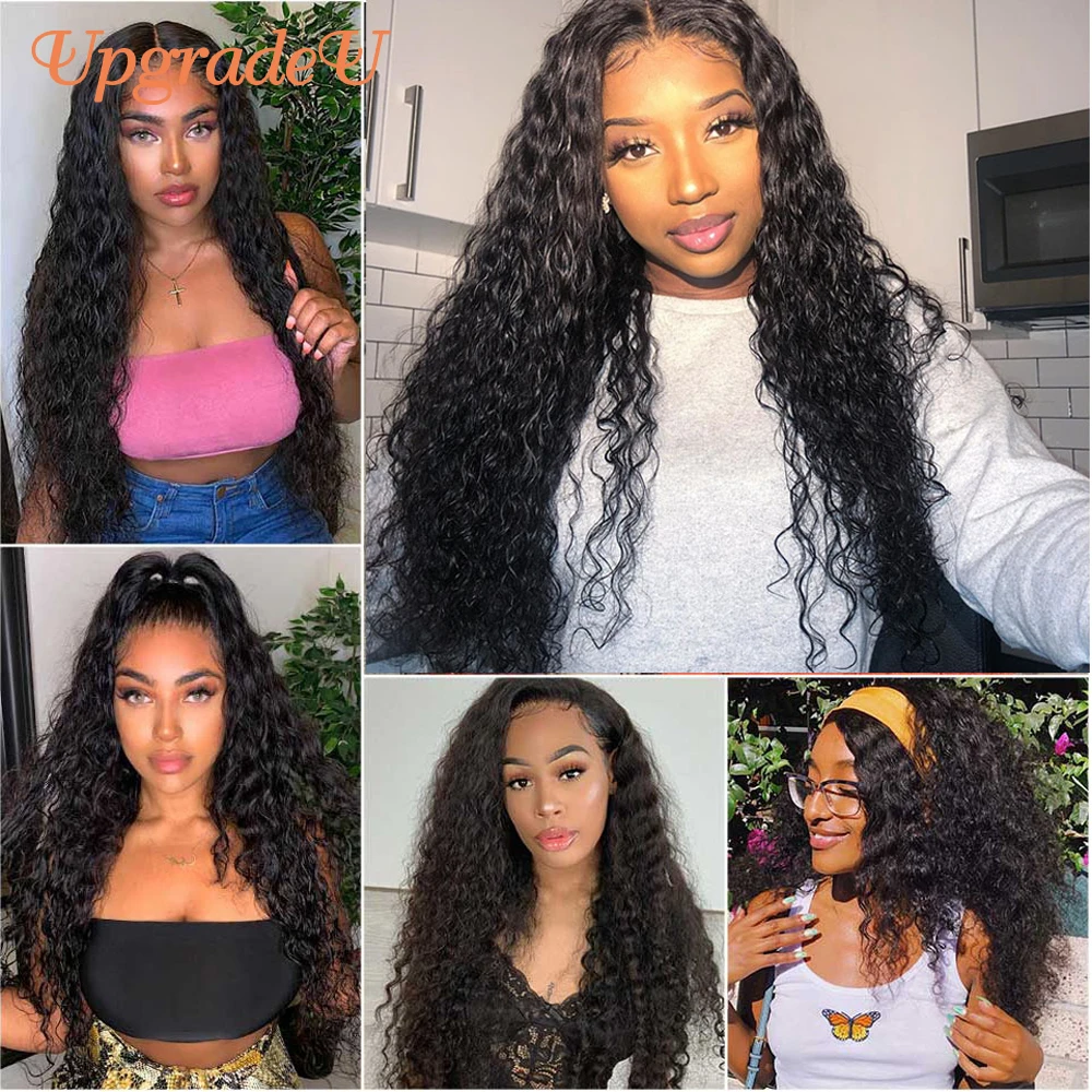 

UpgradeU Curly Lace Closure Wig Human Hair Wigs Bleached Knots Kinky Curly Lace Front Human Hair Wigs Remy 4x4 Lace Frontal Wig