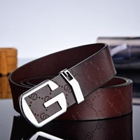 aoluolan high quality smooth button buckle g letter designer belts men genuine leather waist strap white ceinture homme