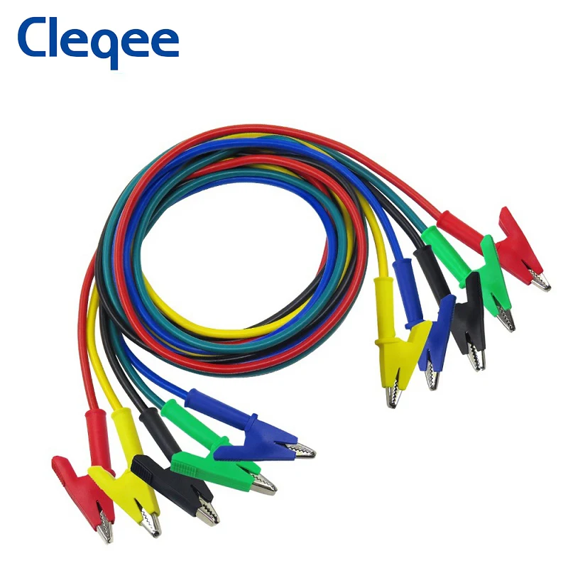 Cleqee P1024 5 шт. двойной зажим аллигатора Набор испытательных проводов двухсторонний