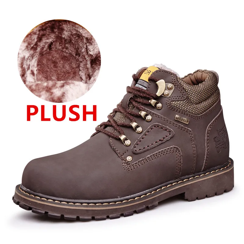 Новинка зимние мужские ботильоны в байкерском стиле с мехом и плюшем теплые классические модные ботинки