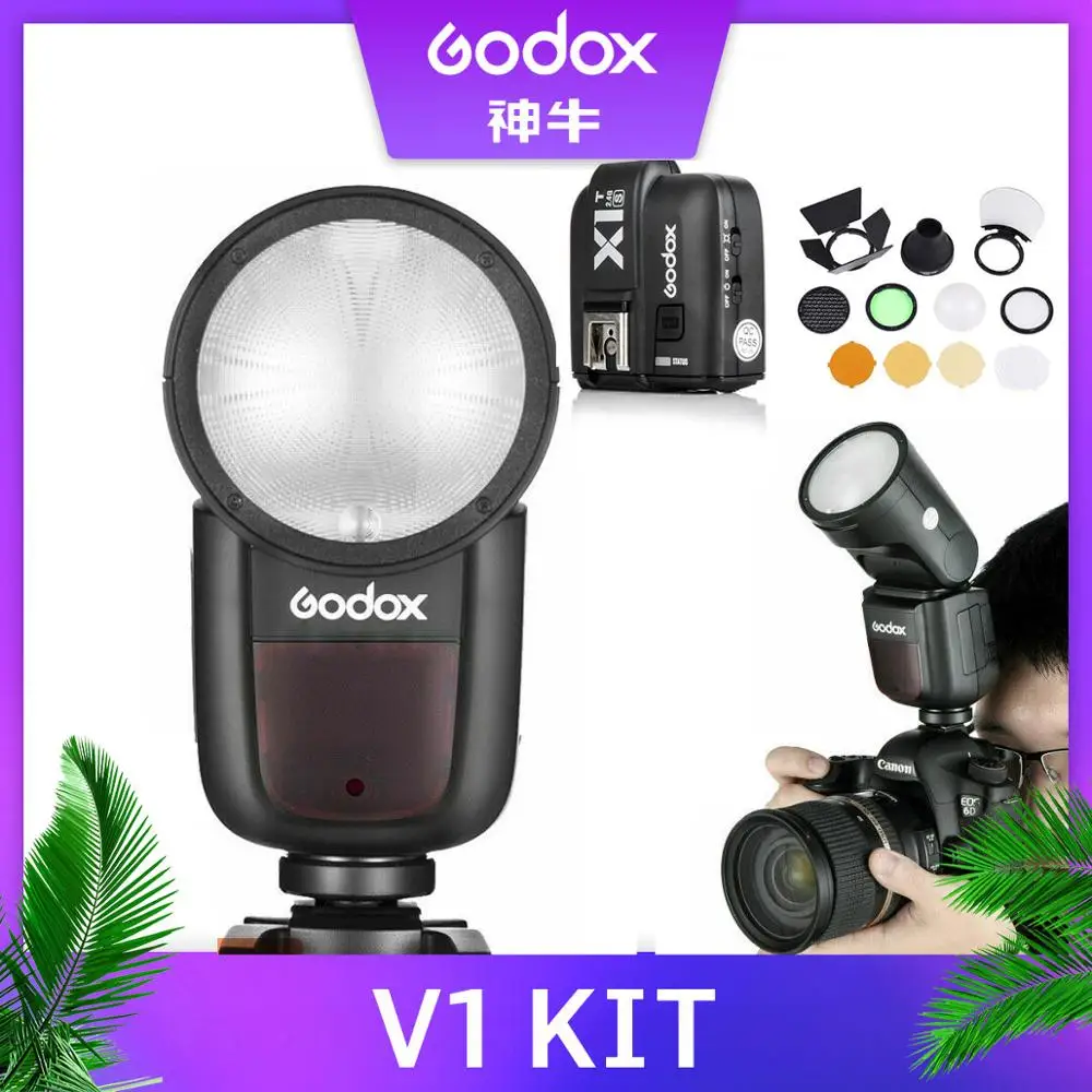 В наличии! Вспышка Godox V1 Flash V1C V1N V1S V1F V1O TTL 1/8000s HSS|Фотовспышки| |