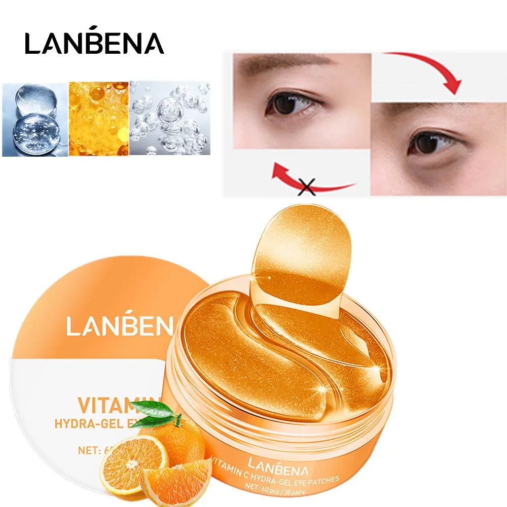 

LANBENA Vitamin C Hydra-Gel Eye Patches Moisturizing Anti-Aging Remove Dark Circle Eye Firming Skin Fading Wrinkle Mask Care