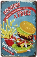 artclub burgers and fries buy now metal sign vintage plaque wall decor