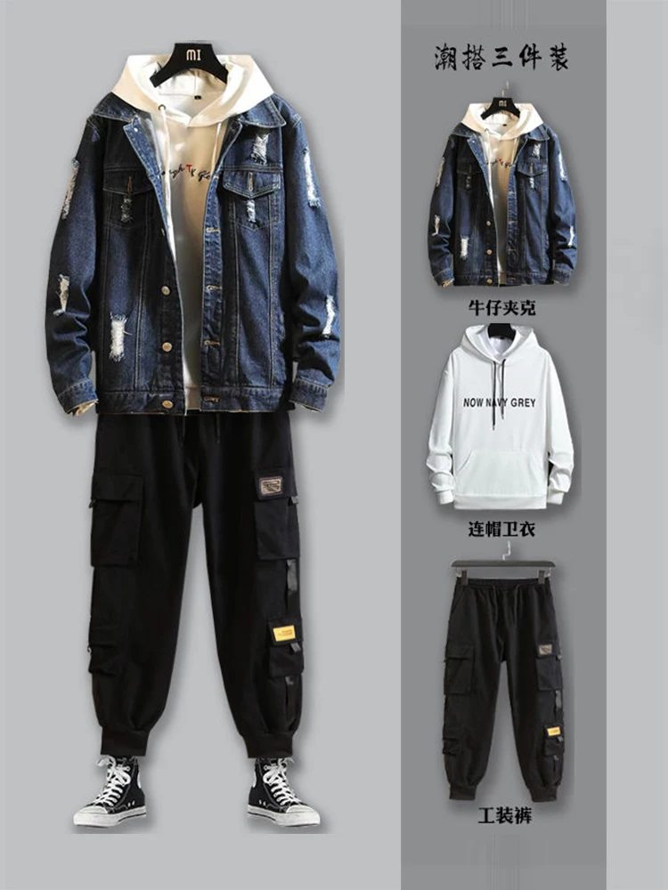 

Men's Casual Sports Suit Fashion Autumn Spring Sweat Men 2 Piece Long Sleeve Set Streetwear Ropa Hombre Men's Sets BG50MS