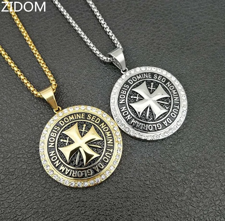 Мужские Винтажные Рыцари тамплиеры в стиле хип хоп ожерелье с подвеской виде