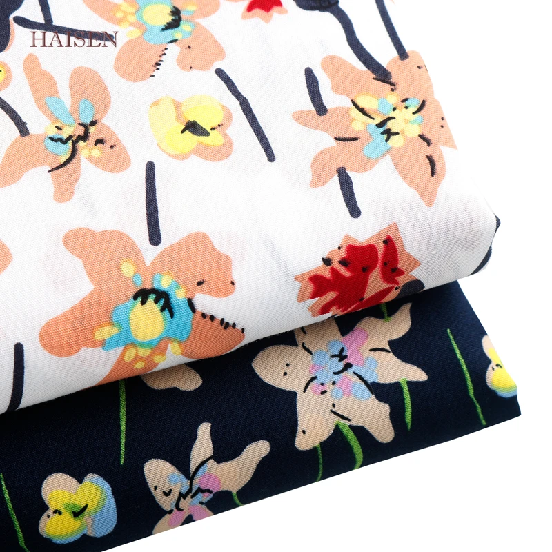 Haisen Цветочная серия печатная простыня ткань из поплина для квилтинга и шитья