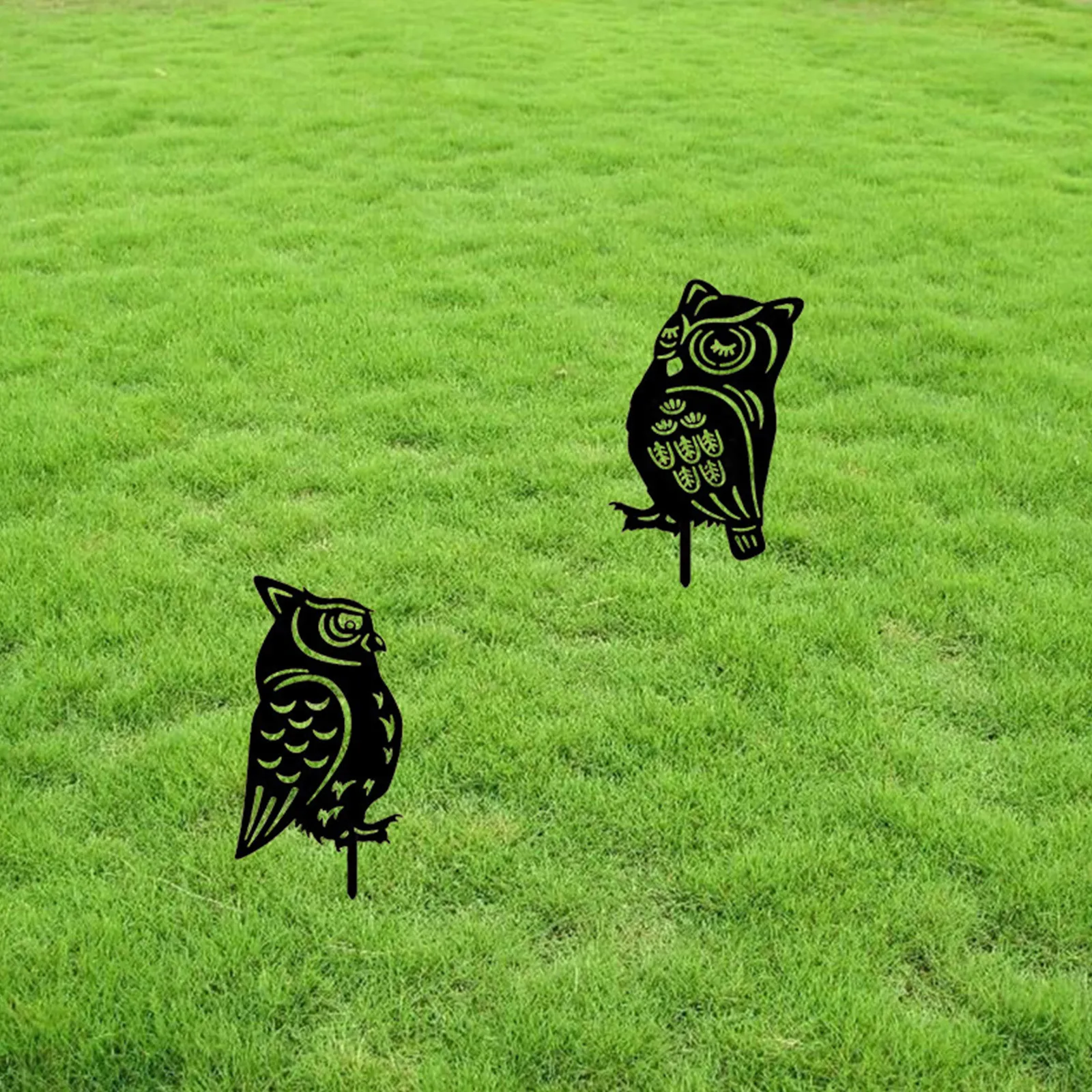 

Yard Garden Decor Outdoor Wrought Acrylic Owl And Butterfly Style Plug-in Garden Decoration Ornaments