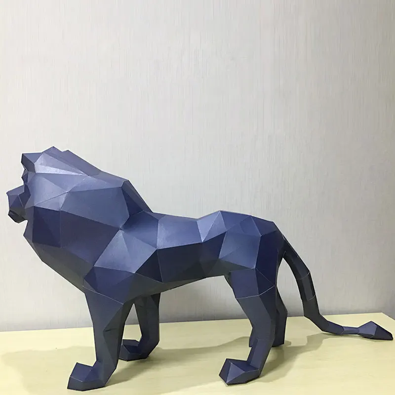 3D скандинавский Лев оригами для ручной работы животные Бумажная модель гостиная