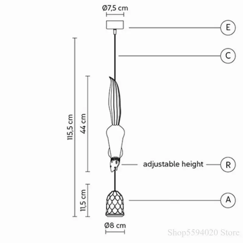 

Nordic Squirrel Resin Chandelier Creative Bedroom Children's Room Gift Indoor Lighting Bar Animal Resin Hanging Light Fixture