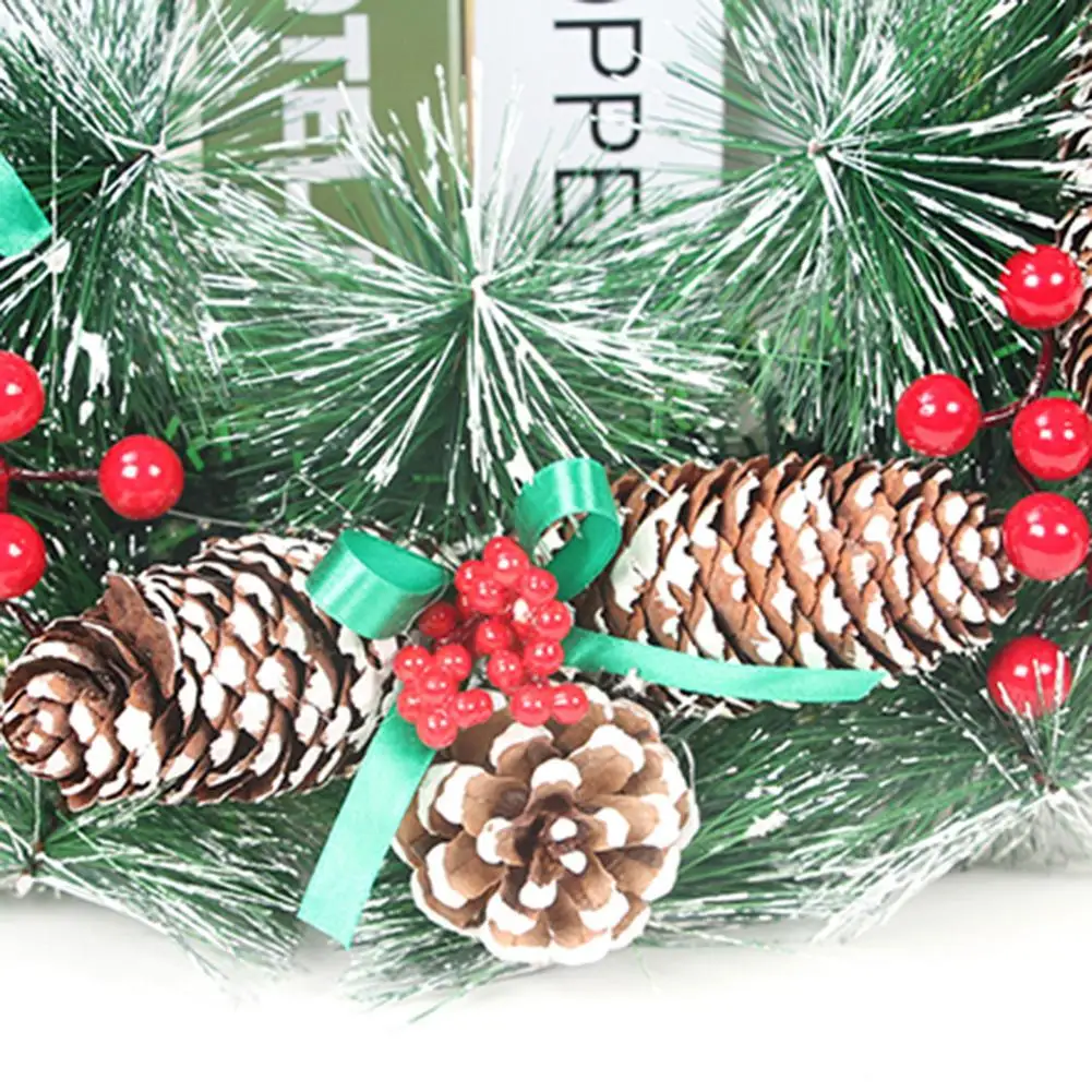 

Christmas Decorative Wreath Berry Pine Cone Artificial Wreath Holiday Front Door Hanging Garland Home Party Decorations
