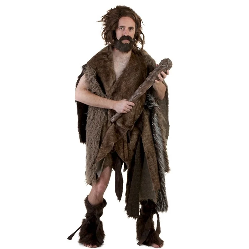 

Stone Age primitive Purim Carnival Party Halloween Costumes Adult Man Primitive Savages Costume Men Fred Flintstones Cosplay