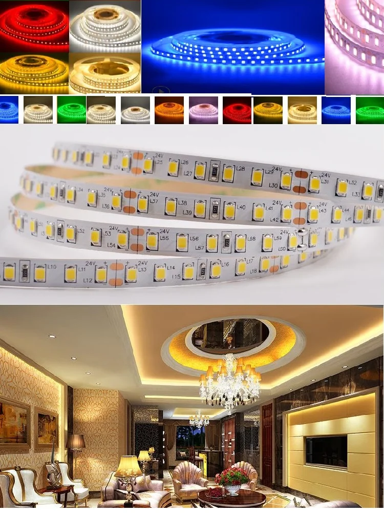 

2835 LED Strip 12V/24V Low Voltage Casing Pipe Waterproof IP65 Flexible Engineering Outdoor Brightening Patch Lamp Strip