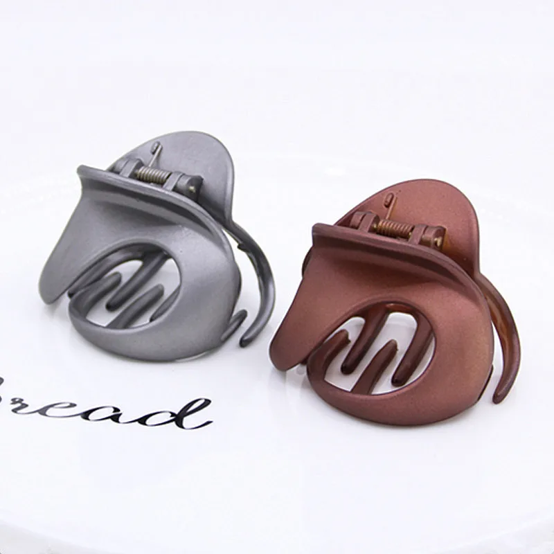 Простая женская заколка для волос большая акриловая одноцветная Заколка-краб |