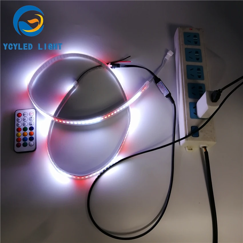 1 м 5 в usb ws2812b 144 светодиодов цифровой программируемый адресуемый 5050smd rgb Светодиодные полосы света ws2812 Светодиодная лента с радиочастотным пультом дистанционного управления