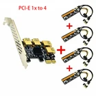 Райзер USB 3,0 PCI-E Express от 1x до 4x Райзер-карта адаптер PCIE от 1 до 4 слотов PCIe порт множитель карты для майнинга BTC Miner