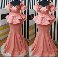 women long satin prom party dress off the shoulder sweetheart formal evening gowns lace appliques mermaid robe with beading