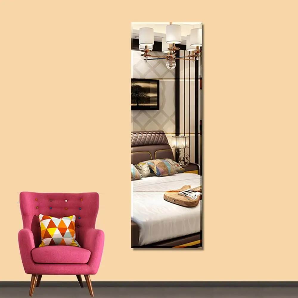 4 шт. 22*22 см прочные съемные зеркальные настенные наклейки Зеркало полной длины