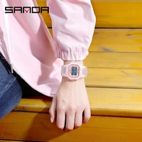 sanda fashion womens watches sport watch waterproof transparent strap led electronic clock men digital watch montre femme
