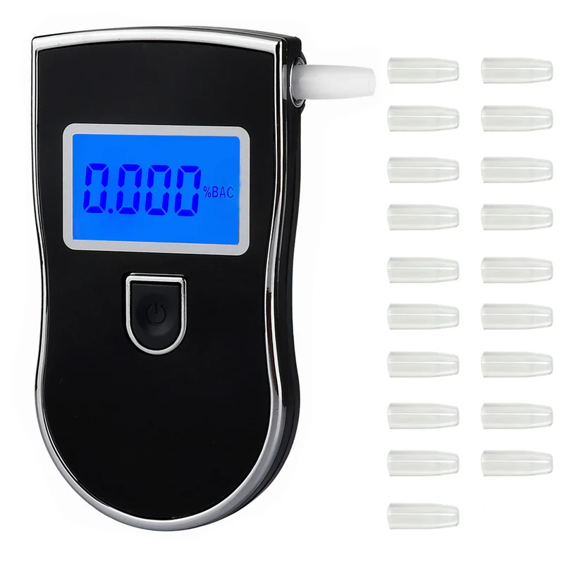 20PCS mouthpieces LAMJAD Горячая AT-818 Профессиональный полицейский Цифровой Тестер дыхания Алкотестер AT818 с 20 шт. nouthpieces DFDF - Цвет: 20PCS mouthpieces