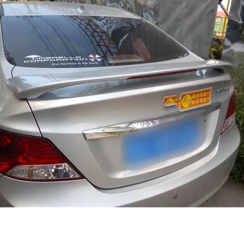 Для Hyundai Verna машинный спойлер 2010-2015 АБС Материал грунтовка Цвет заднее крыло