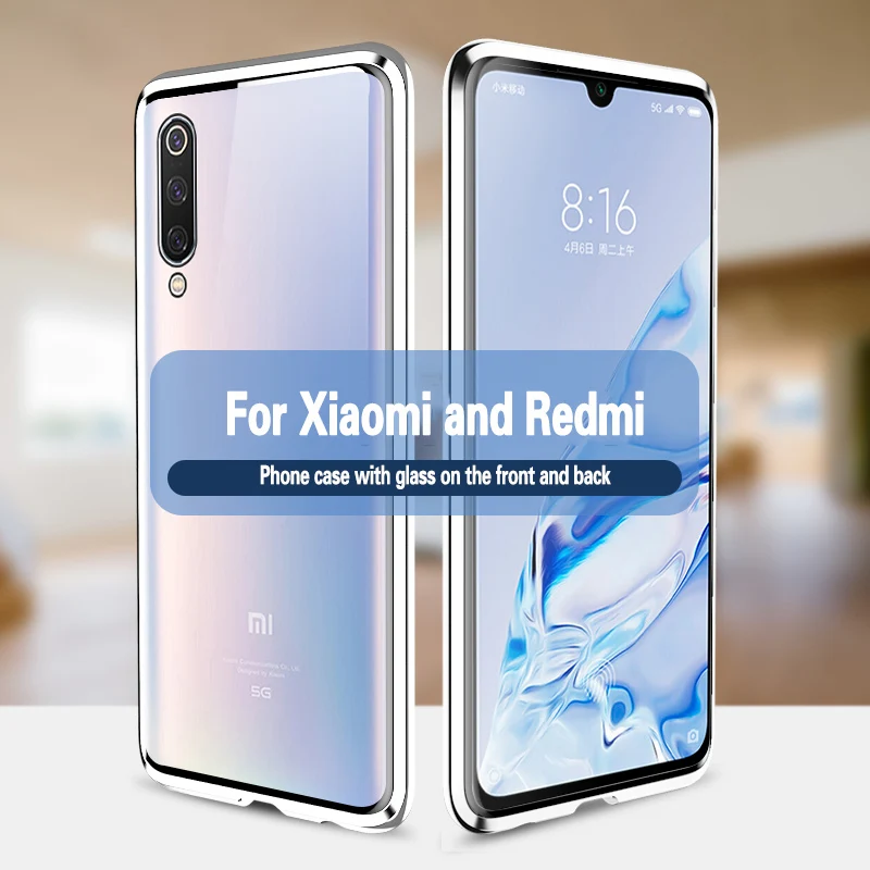 Металлический магнитный чехол для Redmi NOTE 9 s 8 Pro 10X 8T 7 PRO K30 8A двухсторонний