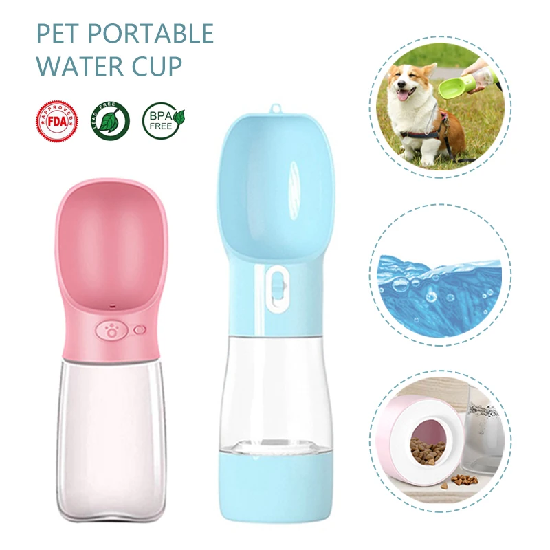 

Переносная бутылка для воды для собак, миска для питья для маленьких и средних питомцев, подходит для путешествий с щенками и кошками, уличн...