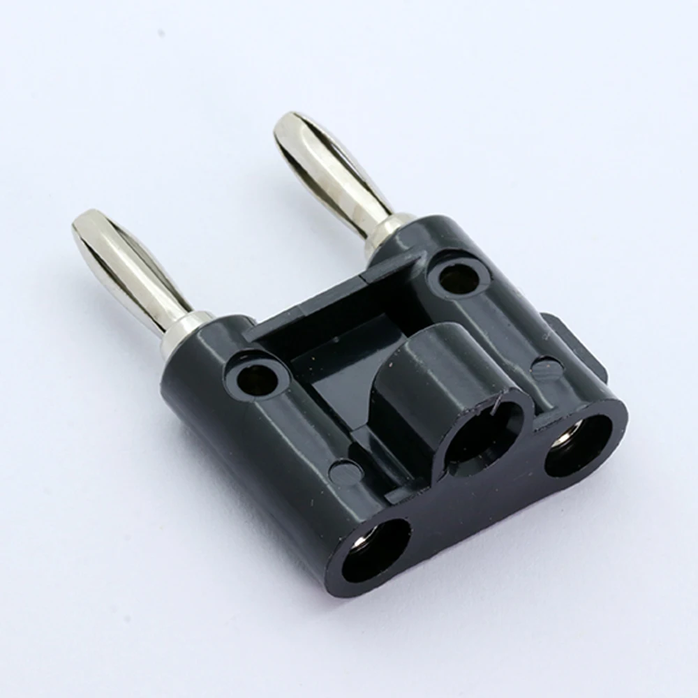 Nickel plated 2PCS black+red double dual head banana male plug connector with 4mm cable hole | Обустройство дома