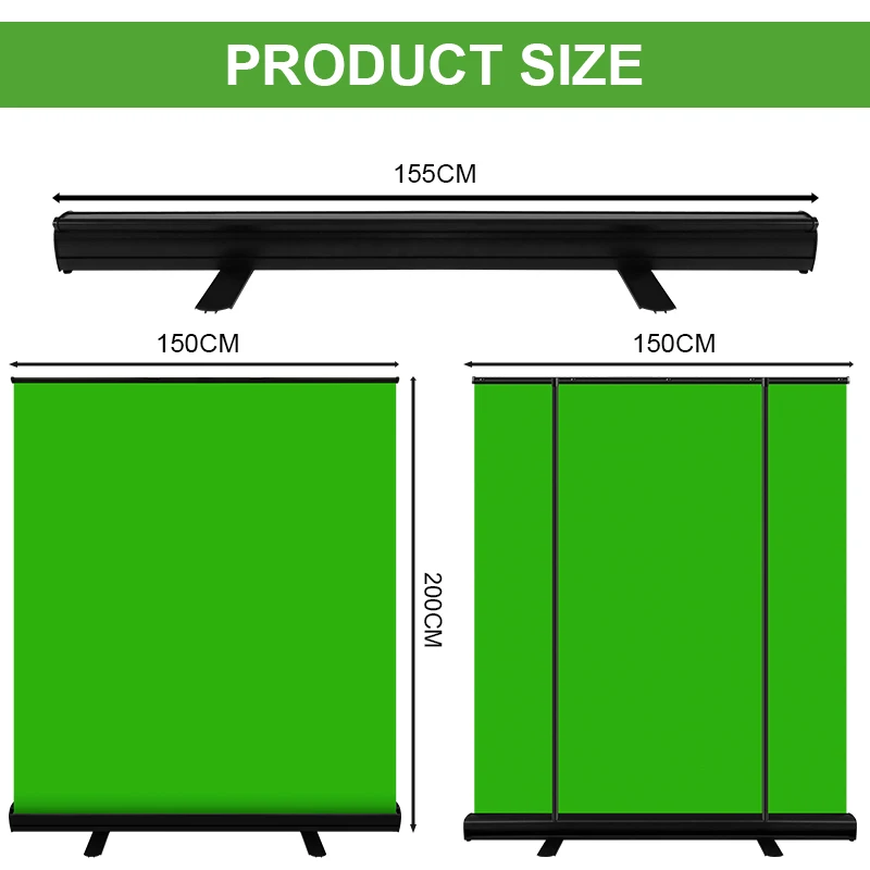 pynsseu 150cm200cm background collapsible green screen chromakey backdrop pull up stand for youtube video game virtual studio free global shipping
