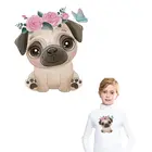 Термонаклейка с изображением милой собаки на футболке, сделай сам, моющаяся термонаклейка на одежду, Красивые Животные на одежде, аппликация, нашивки, Топ