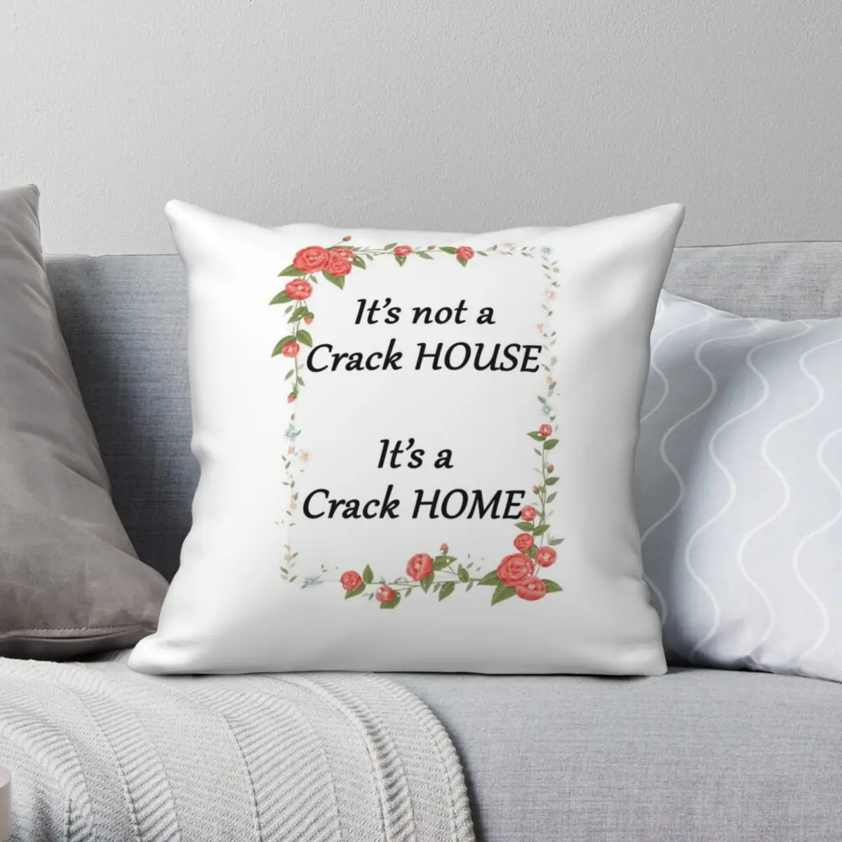 Квадратный Чехол на подушку It's A Crack HOME из полиэстера и льна | Дом сад