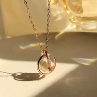 original s925 sterling silver silver pearl circle pendant necklace for women luxury small star collarbone simple vintage jewelry