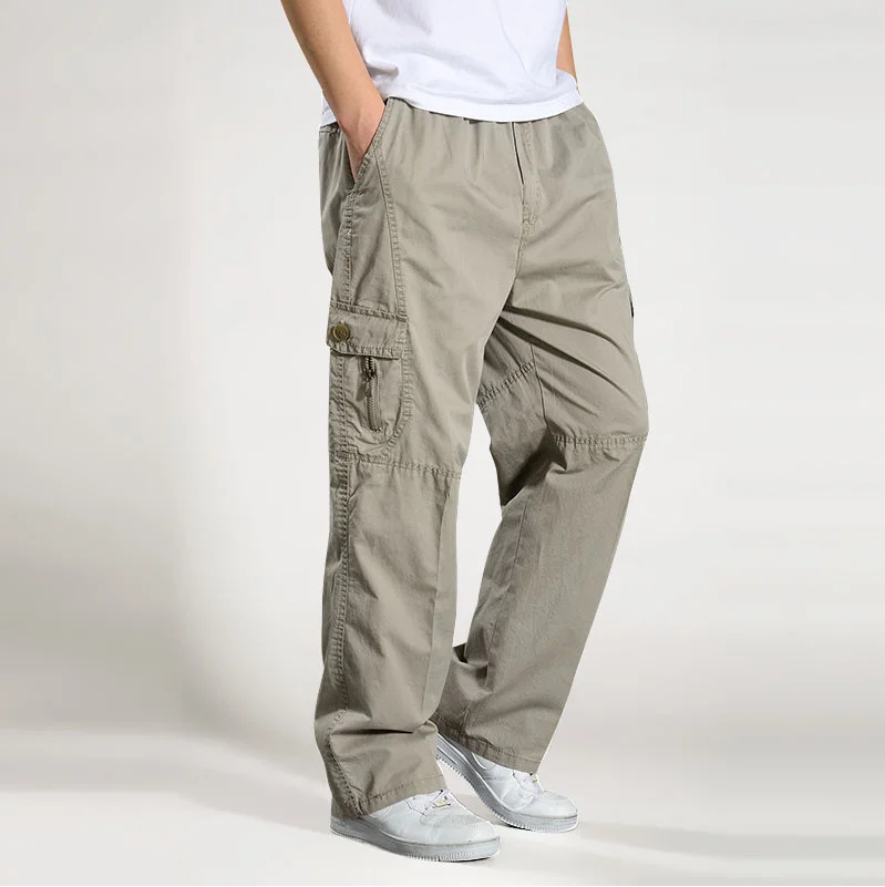 

men Pants pants cotton loose trousers mens overalls Multi Pocket Straight 6XL
